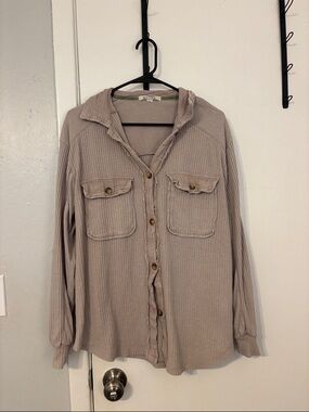 Briggs New York Dusty Rose Ribbed Top